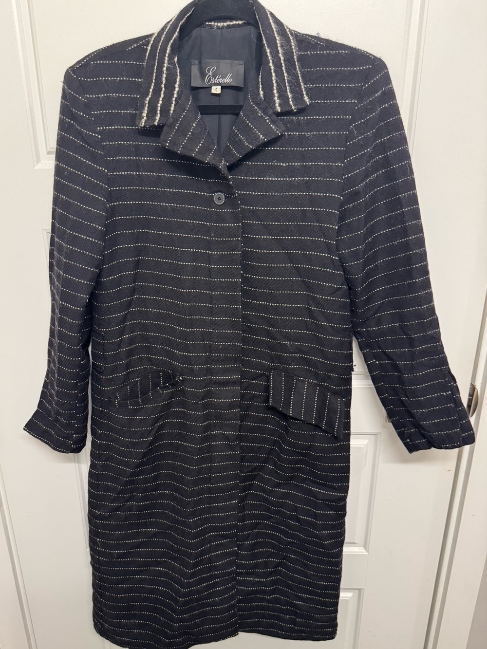 Vintage Estérelle 100% Wool Long Coat – Size 4